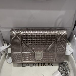 Túi Xách Nữ Dior Woc Màu Bạc Siêu Cấp 19cm (2)
