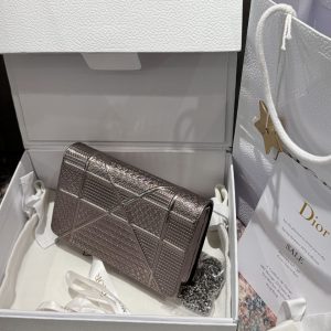 Túi Xách Nữ Dior Woc Màu Bạc Siêu Cấp 19cm (2)
