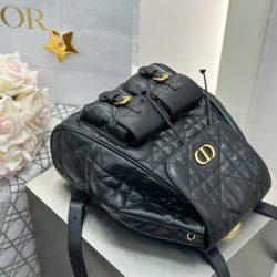 Balo Nữ Dior Caro Like Auth Chất Da Bê Màu Đen 23x26.7x12 (2)