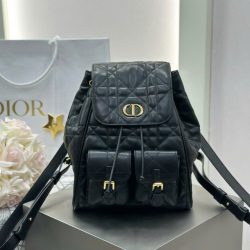 Balo Nữ Dior Caro Like Auth Chất Da Bê Màu Đen 23x26.7x12 (2)