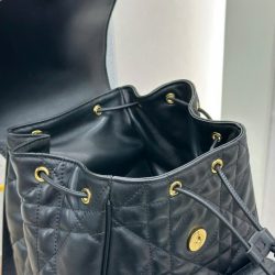 Balo Nữ Dior Caro Like Auth Chất Da Bê Màu Đen 23x26.7x12 (2)