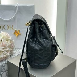 Balo Nữ Dior Caro Like Auth Chất Da Bê Màu Đen 23x26.7x12 (2)