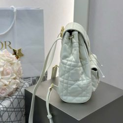 Balo Nữ Dior Caro Siêu Cấp Chất Da Bê Màu Trắng 23×26.7×12 (2)