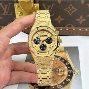 Đồng Hồ Audemars Piguet Chế Tác Royal Oak Chronograph Frosted Gold 26240 Mặt Vàng Xưởng APS 41mm (2)
