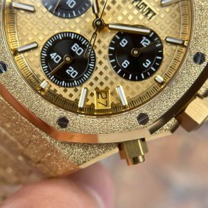 Đồng Hồ Audemars Piguet Chế Tác Royal Oak Chronograph Frosted Gold 26240 Mặt Vàng Xưởng APS 41mm (2)