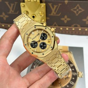 Đồng Hồ Audemars Piguet Chế Tác Royal Oak Chronograph Frosted Gold 26240 Mặt Vàng Xưởng APS 41mm (2)