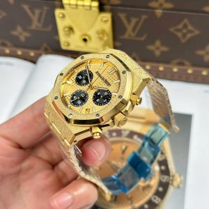 Đồng Hồ Audemars Piguet Chế Tác Royal Oak Chronograph Frosted Gold 26240 Mặt Vàng Xưởng APS 41mm (2)