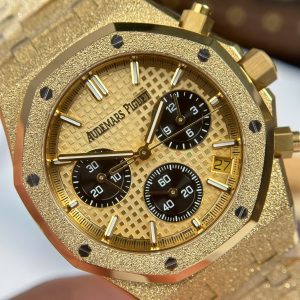 Đồng Hồ Audemars Piguet Chế Tác Royal Oak Chronograph Frosted Gold 26240 Mặt Vàng Xưởng APS 41mm (2)