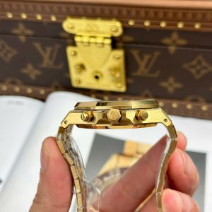 Đồng Hồ Audemars Piguet Chế Tác Royal Oak Chronograph Frosted Gold 26240 Mặt Vàng Xưởng APS 41mm (2)