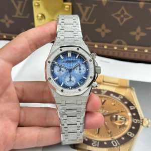 Đồng Hồ Audemars Piguet Rep 11 Royal Oak Chronograph Frosted Gold 26240 Mặt Xanh Blue APS 41mm (2)