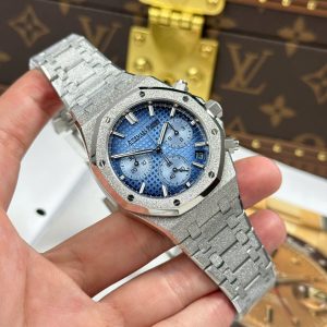 Đồng Hồ Audemars Piguet Rep 11 Royal Oak Chronograph Frosted Gold 26240 Mặt Xanh Blue APS 41mm (2)