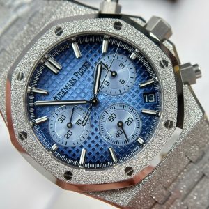 Đồng Hồ Audemars Piguet Rep 11 Royal Oak Chronograph Frosted Gold 26240 Mặt Xanh Blue APS 41mm (2)