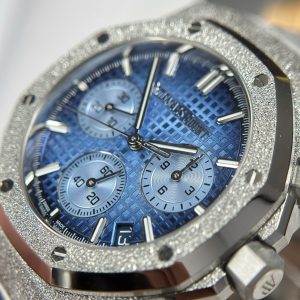 Đồng Hồ Audemars Piguet Rep 11 Royal Oak Chronograph Frosted Gold 26240 Mặt Xanh Blue APS 41mm (2)