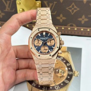 Đồng Hồ Audemars Piguet Replica 11 Royal Oak Chronograph Frosted Gold 26240 Mặt Xanh Blue Xưởng APS 41mm (2)