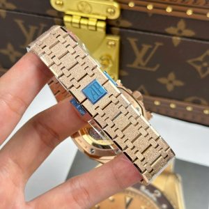 Đồng Hồ Audemars Piguet Replica 11 Royal Oak Chronograph Frosted Gold 26240 Mặt Xanh Blue Xưởng APS 41mm (2)