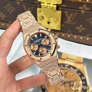 Đồng Hồ Audemars Piguet Replica 11 Royal Oak Chronograph Frosted Gold 26240 Mặt Xanh Blue Xưởng APS 41mm (2)