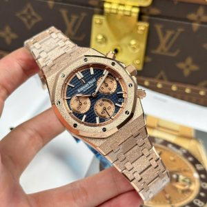Đồng Hồ Audemars Piguet Replica 11 Royal Oak Chronograph Frosted Gold 26240 Mặt Xanh Blue Xưởng APS 41mm (2)