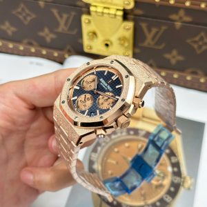 Đồng Hồ Audemars Piguet Replica 11 Royal Oak Chronograph Frosted Gold 26240 Mặt Xanh Blue Xưởng APS 41mm (2)