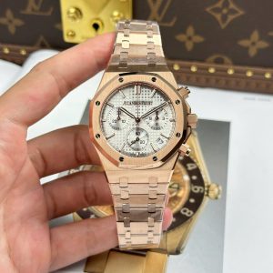 Đồng Hồ Audemars Piguet Royal Oak 26240 Replica 11 Mạ Vàng Hồng Mặt Trắng Xưởng APS 41mm (2)