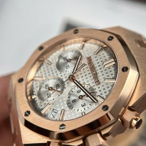 Đồng Hồ Audemars Piguet Royal Oak 26240 Replica 11 Mạ Vàng Hồng Mặt Trắng Xưởng APS 41mm (2)