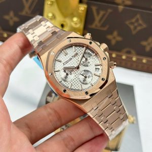 Đồng Hồ Audemars Piguet Royal Oak 26240 Replica 11 Mạ Vàng Hồng Mặt Trắng Xưởng APS 41mm (2)