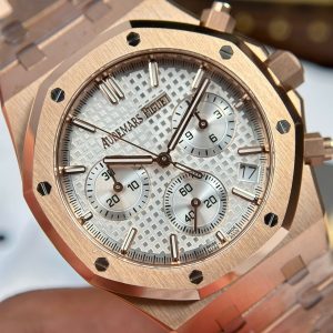 Đồng Hồ Audemars Piguet Royal Oak 26240 Replica 11 Mạ Vàng Hồng Mặt Trắng Xưởng APS 41mm (2)