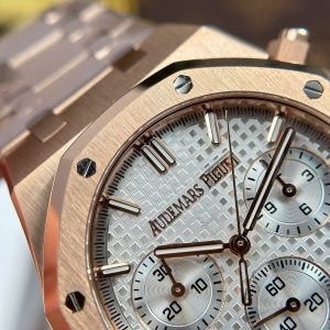 Đồng Hồ Audemars Piguet Royal Oak 26240 Replica 11 Mạ Vàng Hồng Mặt Trắng Xưởng APS 41mm (2)