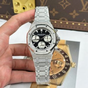 Đồng Hồ Audemars Piguet Royal Oak Chronograph Frosted Gold 26240 Mặt Đen Rep Cao Cấp Xưởng APS 41mm (2)