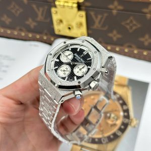 Đồng Hồ Audemars Piguet Royal Oak Chronograph Frosted Gold 26240 Mặt Đen Rep Cao Cấp Xưởng APS 41mm (2)