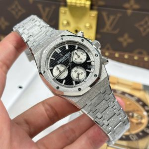 Đồng Hồ Audemars Piguet Royal Oak Chronograph Frosted Gold 26240 Mặt Đen Rep Cao Cấp Xưởng APS 41mm (2)