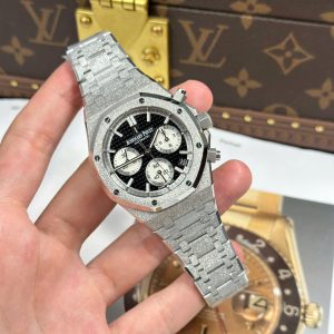 Đồng Hồ Audemars Piguet Royal Oak Chronograph Frosted Gold 26240 Mặt Đen Rep Cao Cấp Xưởng APS 41mm (2)