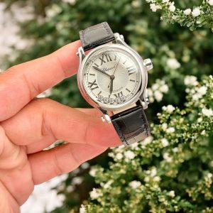 Đồng Hồ Chopard Happy Sport Chế Tác Nữ Mặt Trắng Dây Da 36mm (2)