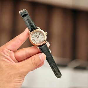 Đồng Hồ Chopard Nữ Chế Tác Happy Sport Mạ Vàng Hồng Dây Da 36mm (2)