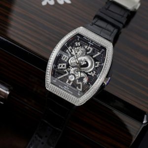 Đồng Hồ Franck Muller V45 Replica 11 Họa Tiết Rồng Màu Đen Xưởng ABF 45mm (2)