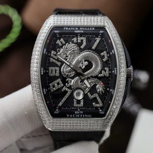 Đồng Hồ Franck Muller V45 Replica 11 Họa Tiết Rồng Màu Đen Xưởng ABF 45mm (2)