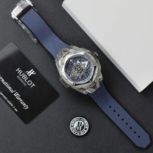 Đồng Hồ Hublot Big Bang Sang Bleu II Fake Cao Cấp Màu Xanh Blue 45mm (2)