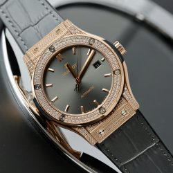 Đồng Hồ Hublot Classic Fusion King Gold Replica 11 Mặt Xám Đính Đá Xưởng HB 42mm (2)