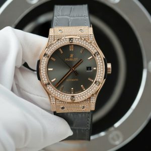 Đồng Hồ Hublot Classic Fusion King Gold Replica 11 Mặt Xám Đính Đá Xưởng HB 42mm (2)