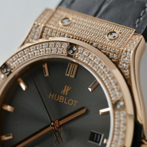 Đồng Hồ Hublot Classic Fusion King Gold Replica 11 Mặt Xám Đính Đá Xưởng HB 42mm (2)