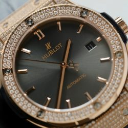 Đồng Hồ Hublot Classic Fusion King Gold Replica 11 Mặt Xám Đính Đá Xưởng HB 42mm (2)