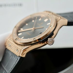 Đồng Hồ Hublot Classic Fusion King Gold Replica 11 Mặt Xám Đính Đá Xưởng HB 42mm (2)