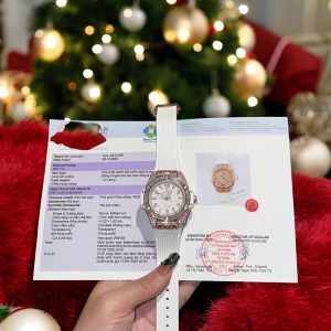 Đồng Hồ Hublot Replica 11 Big Bang One Click Bọc Vàng Thật + Kim Cương Moissanite Baguette 39mm (2)