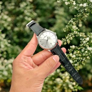 Đồng Hồ Jaeger LeCoultre Fake 11 Master Ultra thin 1288420 Mặt Bạc Dây Da 40mm (2)