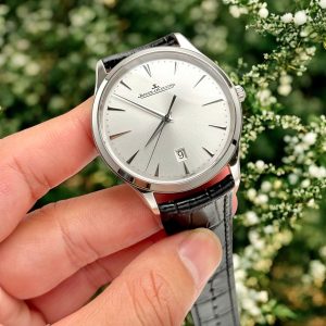 Đồng Hồ Jaeger LeCoultre Fake 11 Master Ultra thin 1288420 Mặt Bạc Dây Da 40mm (2)