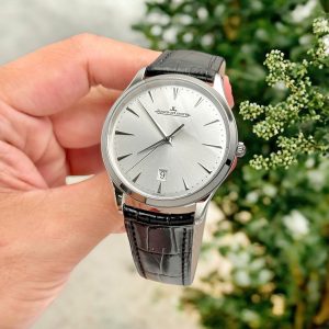 Đồng Hồ Jaeger LeCoultre Fake 11 Master Ultra thin 1288420 Mặt Bạc Dây Da 40mm (2)