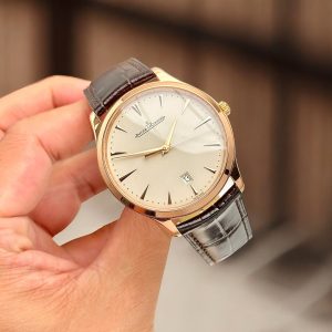 Đồng Hồ Jaeger LeCoultre Replica 11 Master Ultra thin Date Q1232510 Mạ Vàng Hồng Dây Da 40mm (2)