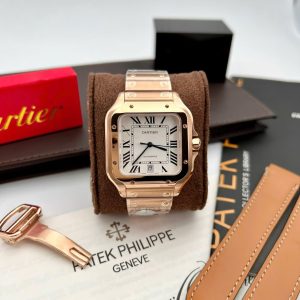 Đồng Hồ Nam Cartier Santos WGSA0018 Replica 11 Mạ Vàng Xưởng BV 39 (2)