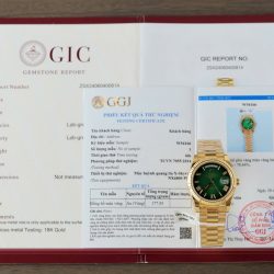 Đồng Hồ Nam Rolex Day-Date Chế Tác Mặt Ombre Xanh Lá Cây Bọc Vàng Thật Xưởng GM 40mm (2)