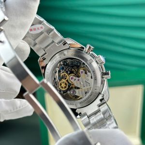 Đồng Hồ Omega Replica 11 Speedmaster Moonwatch Chronograph Mặt Bạc Viền Gốm Đen Xưởng OM 42mm (1)