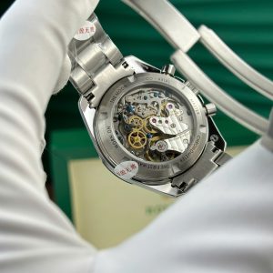 Đồng Hồ Omega Replica 11 Speedmaster Moonwatch Chronograph Mặt Bạc Viền Gốm Đen Xưởng OM 42mm (1)